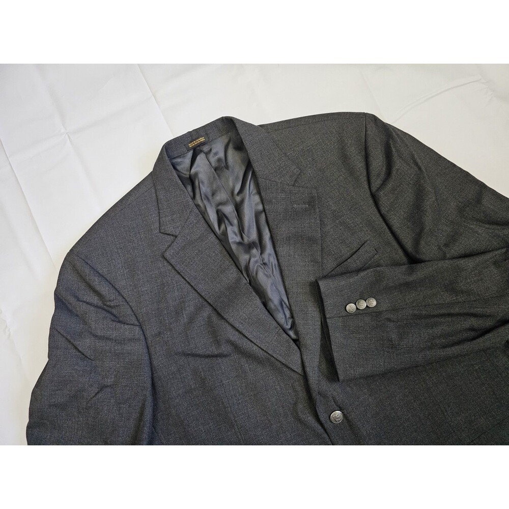 Stafford‎ Blazer Sport Coat Men's Gray Wool Blend 2 Button Lined 46L
